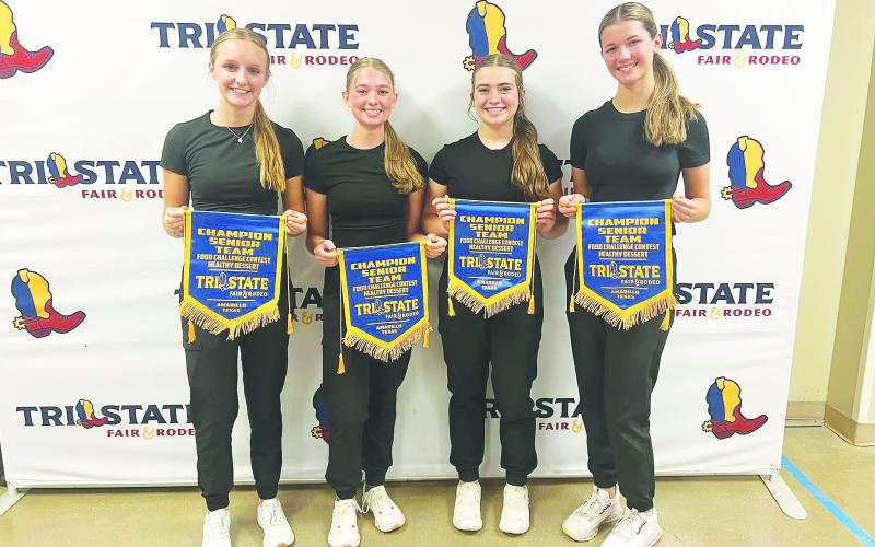 The Glasscock County Senior Food Challenge team took 1st Place at the Tri-State Fair contest in Amarillo.