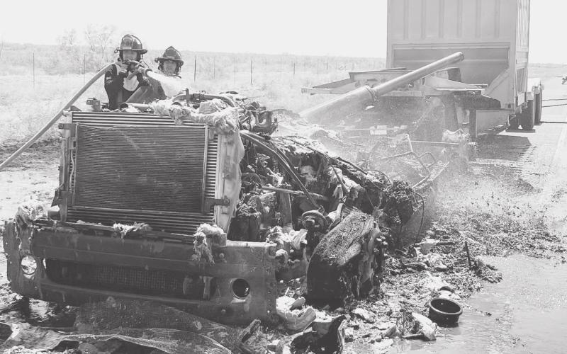 Not much is left after a semi truck caught fire