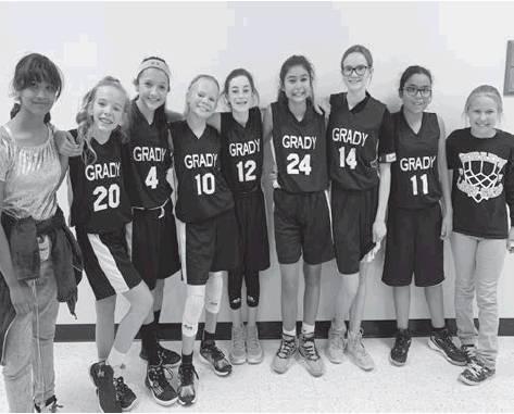 Grady’s seventh grade girls won the consolation title at the Grady Junior High Tournament last weekend. Pictured are: Alaih Deanda(manager) Kailynn Peugh,Emma Parker, Kaelyn Titsworth, Rylan O’Donnell, Selig Burger, Nayce McMorries, Arianna Rodriguez, Raegan Dennis(manager)