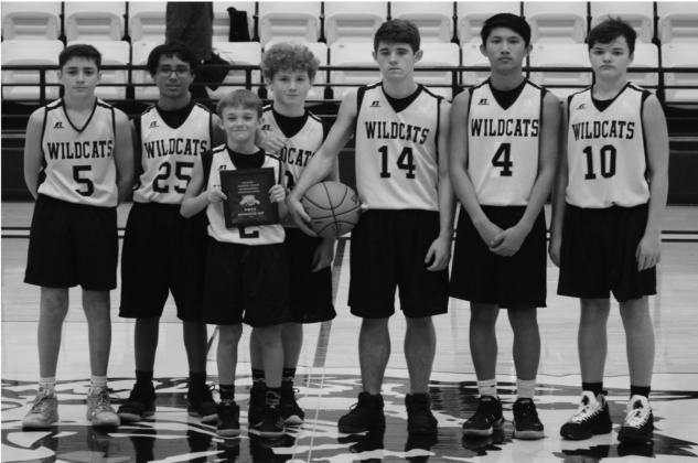 Grady’s junior high “A” boys team took second at the Grady Junior High Tournament. Pictured are Chapman Sims, Metejo DeAnda, Hagan O’Donnell, Hunter McAnally, Kody Cates, Cyle Taylor and Kellen Young.