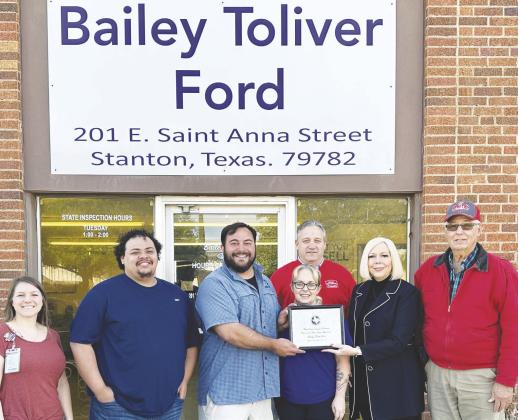 Bailey Toliver Ford selected Chamber of Commerece Business of the Month for March.