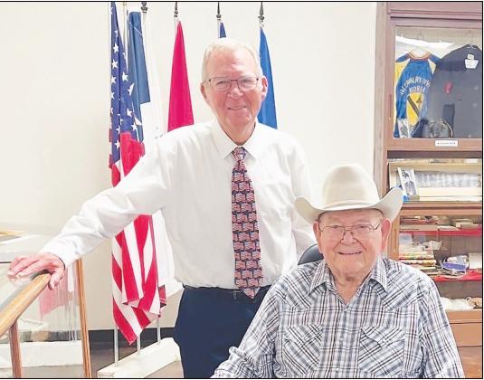 Corky Blocker with Eldon Welch at a museum reception before the renovation. photo compliments of the martin County Historical Museum