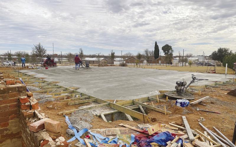 Two new structures are being constructed at the 1884 Plaza in Stanton. The concrete foundation was poured this week for the future St. Joseph’s Chapel.