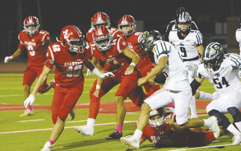 Stanton stayed unbeaten in District 4-3A Division II play with a hard-fought wins over Grape Creek and Merkel. The Buffaloes improved to 5-2, 2-0 in district. Stanton next travels to face rival Coahoma on Nov. 1.
