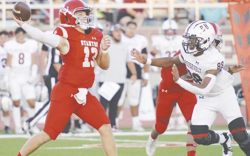 Jake Benedict and the Stanton Buffaloes beat Ballinger last Friday in their final non-district game. The Buffs open district at home against Grape Creek on Oct. 18.