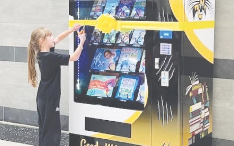 Grady ISD received a book vending machine