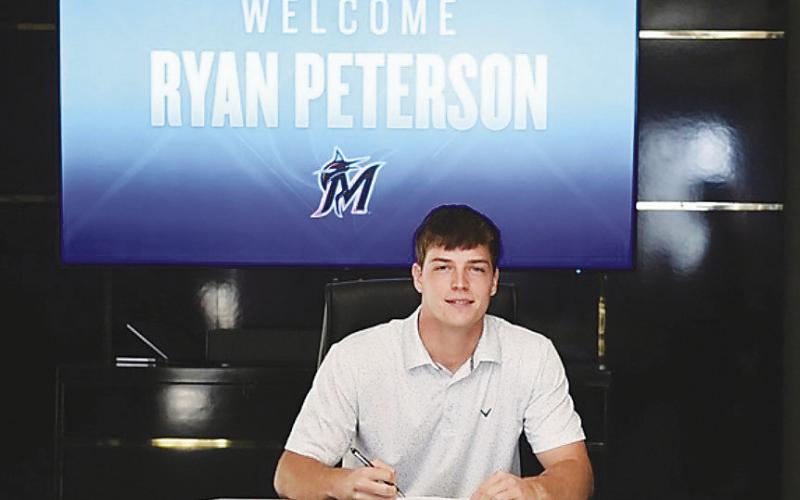 Ryan Peterson signs with the Miami Marlins after being selected 71st overall in the 2026 MLB Draft. Peterson, who lived in Stanton until after the seventh grade and whose father, John Peterson, served as athletic director at Stanton ISD, began his professional baseball career last week at the Marlins’ player development complex in Jupiter, Florida.