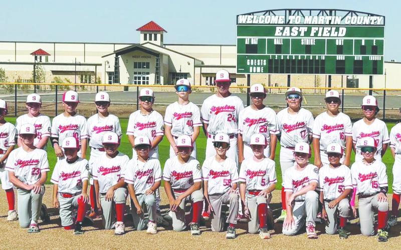 Stanton 12U team (back row) placed 2nd place and the 10U team (front row) earned 3rd place in the District tournament last week in Andrews. Both teams are headed to Levelland this week to compete for seeding in the State Tournament later this month.