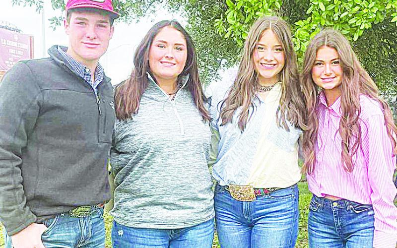 The Greenwood Livestock Judging Team placed 12th at the Texas A&amp;amp;M FFA State CDEs in college station this weekend out of 103 teams Left to right: Addison Fontenot, Karlee Robinett, Tatum Bales, Cade Watkins.