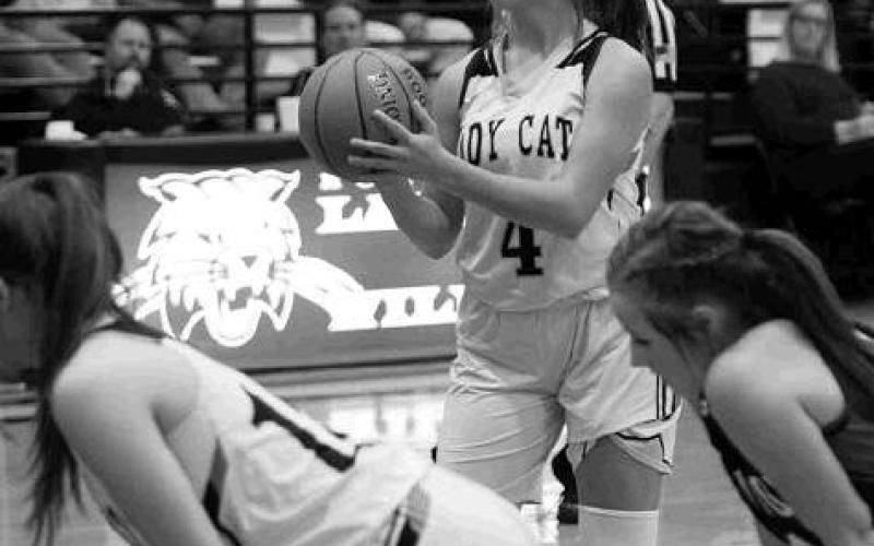 Grady’s Sydney Gonzales lines up a pair of important free throws against Westbrook earlier this season. Grady travels to Sands on Friday for a 6:30 pm tip-off.