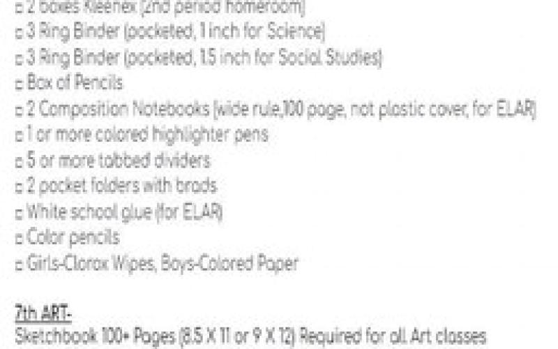 Stanton ISD releases supply lists for Elementary and Middle School students