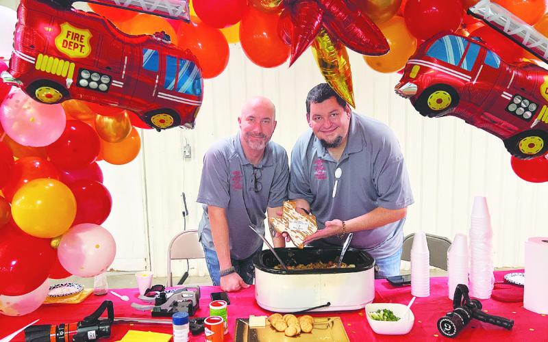 Jake Reid and Edward Alberts represented the Martin County Volunteer Firemen at the 35th Annual Great Texas Soup Cook-Off and won “First Place Soup” by public vote, and “Co-Best Decorated Table” with their Creole Cabbage and Sausage Soup.