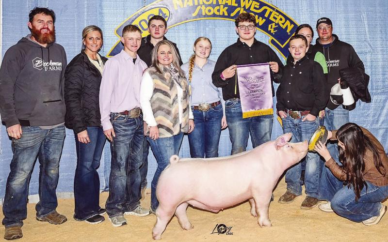 Grady freshman Cain Cooper exhibited the Champion Junior Market Swine Landrace at the 2024 National Western Livestock Show in Denver, Colorado. Cooper also had the champion Landrace in 2023.