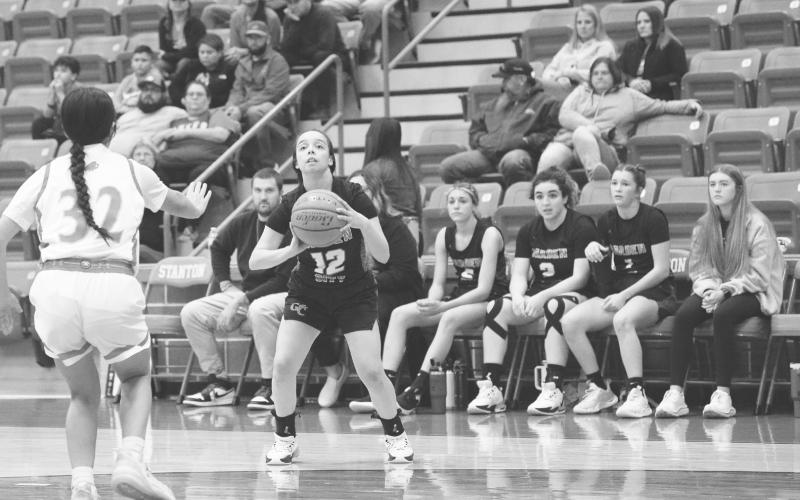 Garden City hosted the Bearkat Klassic last weekend and the Lady Kats finished second. Auroa Alvarado (12), seen here in action against Stanton earlier this season, helped her team destroy Balmorhea during the opening day of the tournament.