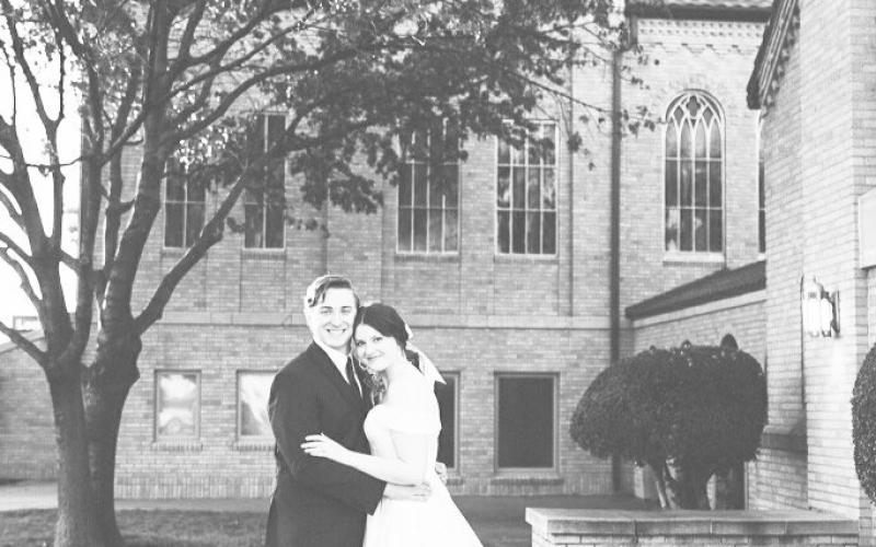Williams, Blocker marry at historic church