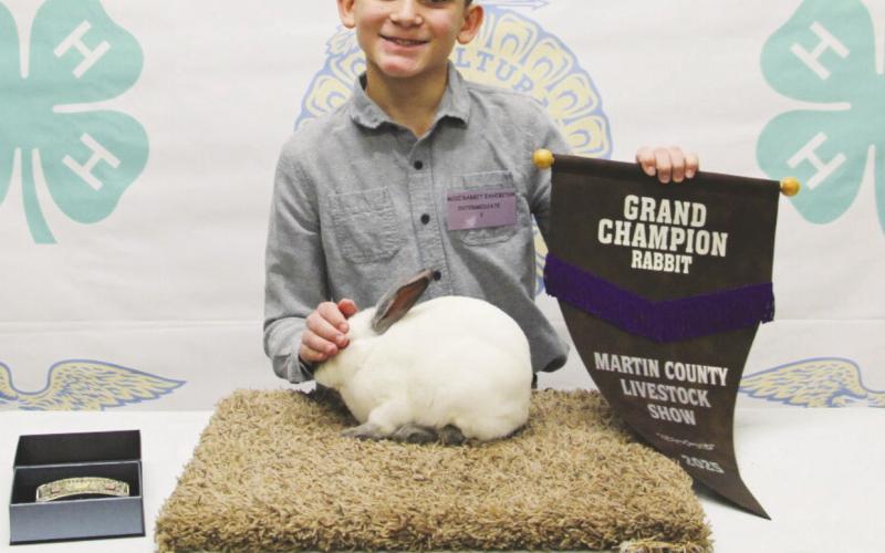 Daniel Woodward exhibited the Grand Champion Single Rabbit at the 2025 Martin County Stock Show. More champion photos to be publish in the coming weeks