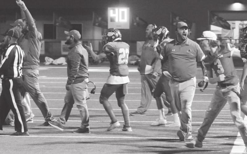Stanton’s sidelines erupted after beating Coahoma in district play. Stanton has two games remaining in district and needs just one more win to secure a playoff birth.