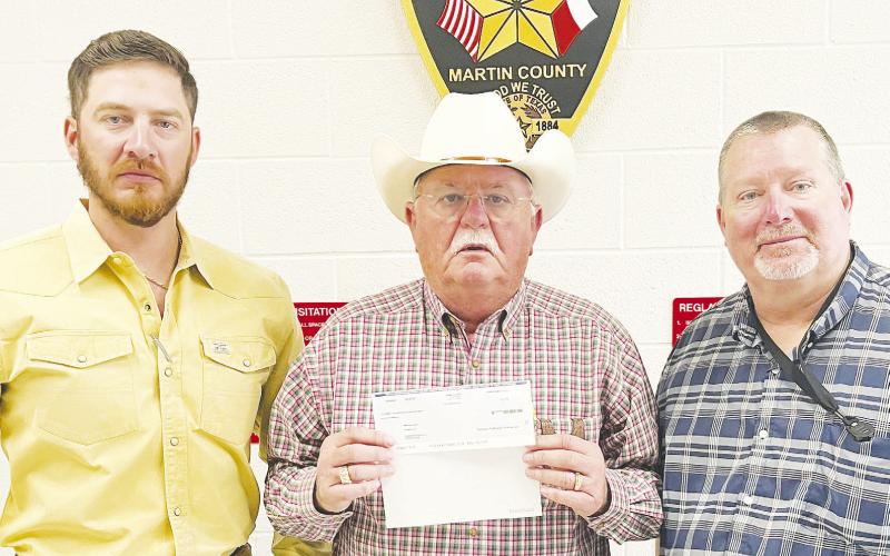 Sheriff Brad Ingram and the Martin County Sheriff’s Office recently received a donation in the amount of $20,000 from Pioneer Natural Resources.