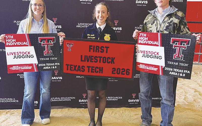 The Livestock Judging Team are the Area 2 Champions. The team is made up of Katie Braden, Tatum Braden, Miles Halfmann, and Lacy Seidenberger (not pitcuted).