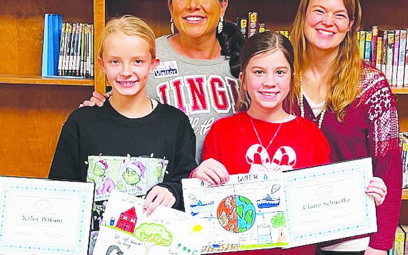 SANDS WINNERS: Kaley Wilson (5th Grade), Claire Schuelke (5th Grade) and one student not available for photos