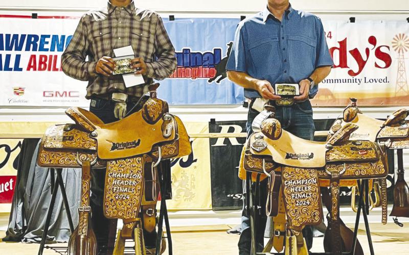 Header Jeff Echols and Heeler Ryan O’Donnell earned the 1st Place Saddles at the Original Team Roping Association Finals last week with a time of 30.69.