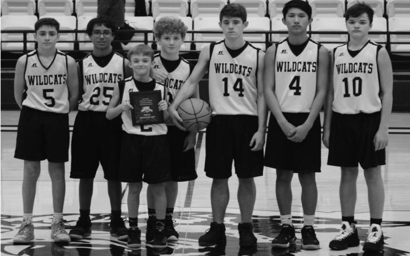Grady’s junior high “A” boys team took second at the Grady Junior High Tournament. Pictured are Chapman Sims, Metejo DeAnda, Hagan O’Donnell, Hunter McAnally, Kody Cates, Cyle Taylor and Kellen Young.