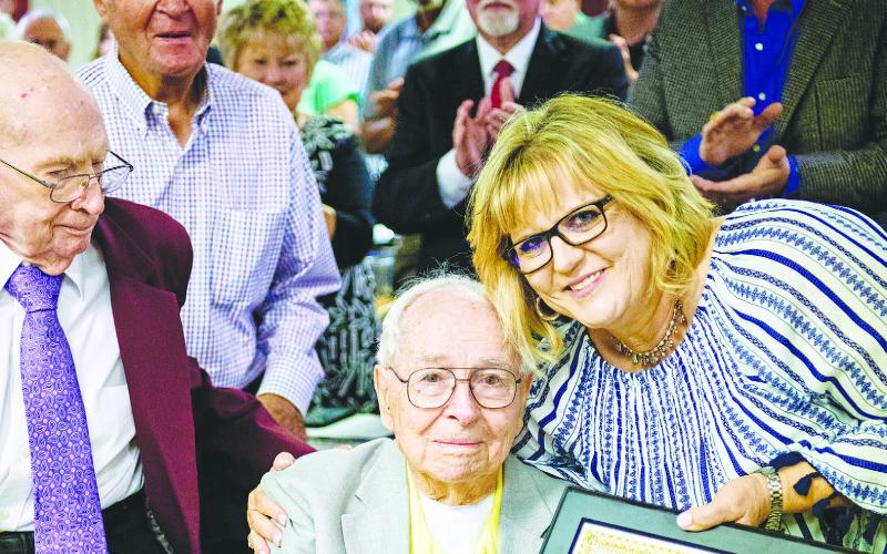 In May of 2021, Bud Lindsey was presented the Lifetime Achievement Award from City of Stanton Mayor Sally Poteet at the Martin County Chamber of Commerce Banquet.