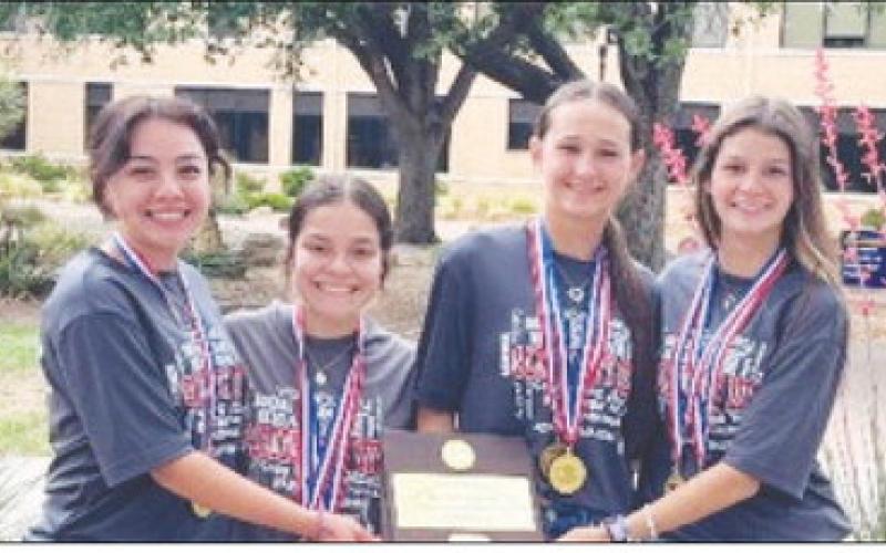 Spelling Regional Champions - Jamine Nunez, Kyleigh Roe 5th, Sadie Fuchs 3rd, and Sophie Sullivan 2nd.