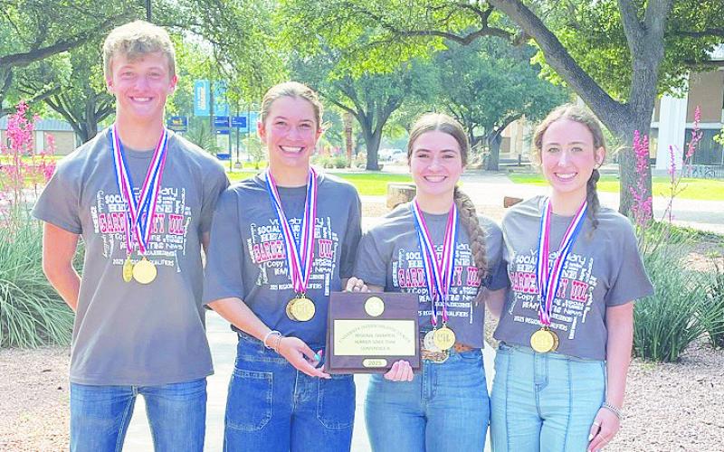 Number Sense Regional Champions - Presley Jost 1st, Karly Baker 3rd, Ivy Braden 2nd, and Tatum Braden 3rd.