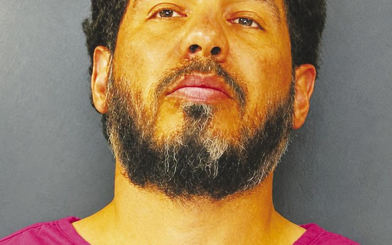 Oscar Perez, 35, is charged with aggravated kidnapping causing bodily injury and aggravated assault with a deadly weapon in connection with the June 6 assault and kidnapping of his girlfriend in Martin County. Booking photo courtesy of the Martin County Sheriff’s Office. (This photo has been digitally enhanced)