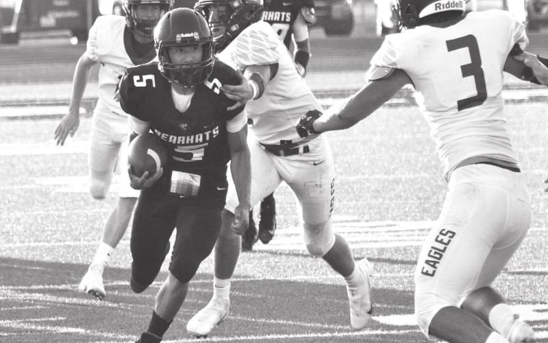 Garden City running back Sebastian Balcazar had a superb night rushing for 197 yard and two touchdowns against O’Donnell. The Bearkats won easily 48-0.