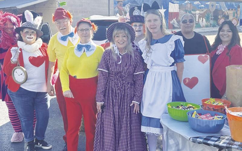 The Martin County Courthouse employees dressed up as characters from Alice in Wonderland and won the Chamber of Commerce Trunk or Treat costume contest.