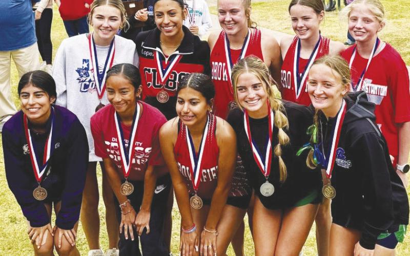 Stanton crosss country standout Lanie Burch (top right) finished in the Top 10 at the district meet in Lubbock last week.