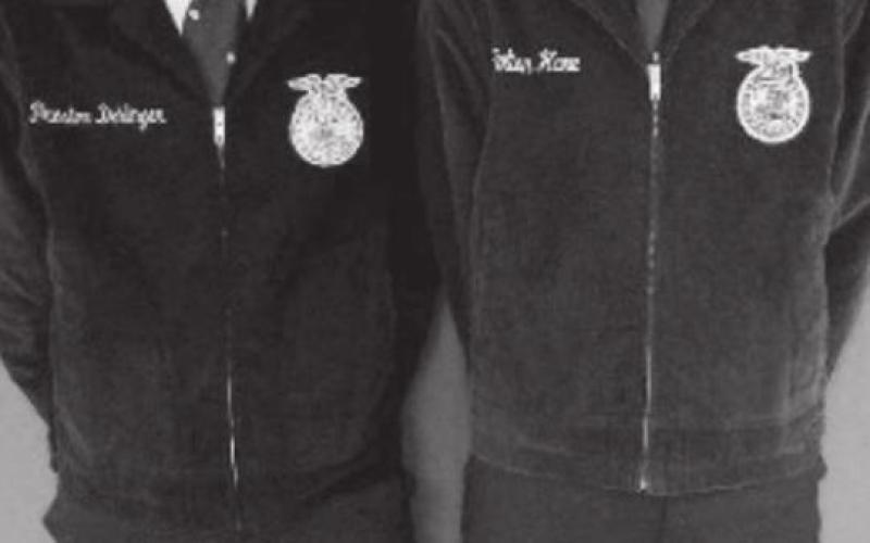 Glasscock County Greenhand Creed Speakers pictured L to R: Preston Dehlinger and Texas Brinkley