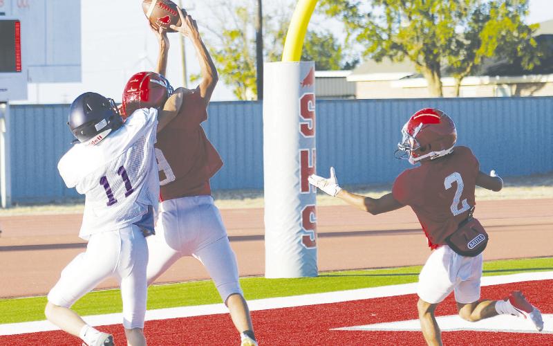 Stanton fans hope to see this image many more times this season. The Buffaloes score a touchdown against Ozona during last week’s scrimmage.