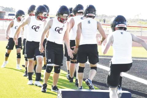 The Garden City Bearkats do agility drills during the first week of football practices. photo by Janie Fryar