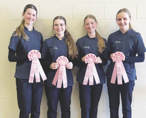 Garden City Food Challenge Teams competed in San Angelo last week. Pretty &amp; Precise Foods brought home 1st Place Senior main dish and 4th place overall. Pictured are Sydnee Gully, Ivy Braden, Emily Easterling, and Claire Eggemeyer. Also competing but not pictured was the Cooking Queens. Aubrey Halfmann, Mackenzy Parker and Reagan Hillger had the 6th Place Intermediate Side Dish.