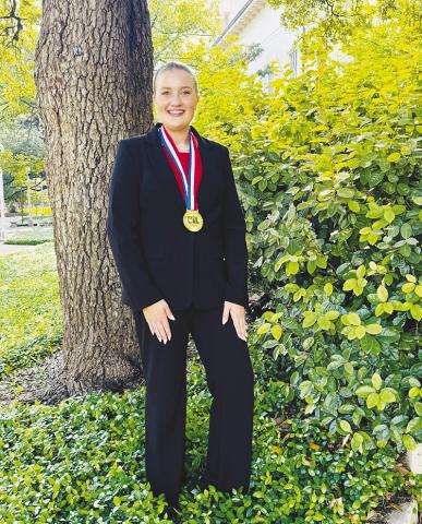 LEFT: Ella Brinkley is the Class 1A State Prose Champion.