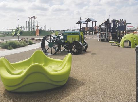While the playground at the new community complex looks inviting, it’s imperative everyone stay off the property until all construction is complete.