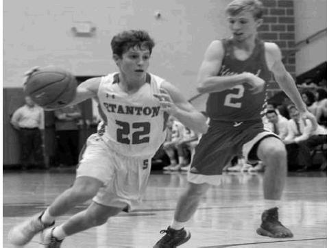 Cody Beasley drive the paint against Jim Ned Tuesday night in Stanton.