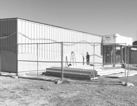 Despite the windy conditions this week, construction continues at the Martin County Historical Museum as the architectural design is followed by construction crews to give the outside of the building its new, modern contemporary look.