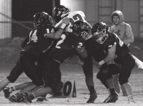 No first down for Midland TLCA as a group of Grady Wildcats denied the Eagle ball carriers any positive yards.