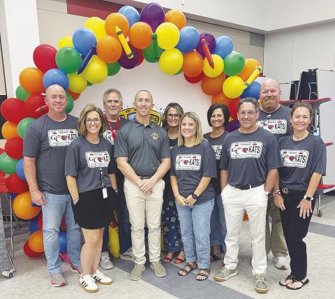 Garden City teachers pictured with Jim Van Allan, president of The Energy Bus for Schools