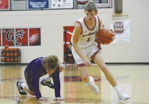 Garden City Bearkat point guard Presley Jost (1) was breaking ankles Tuesday night during district action against Irion County.