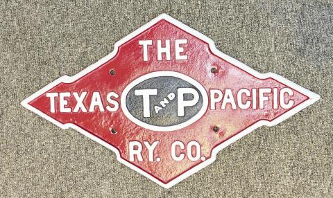 This cast iron railroad sign likely traveled the rails during the T&amp;P era and will be featured in the Martin County Historical Museum’s new exhibit highlighting the railroad’s role in shaping the area.