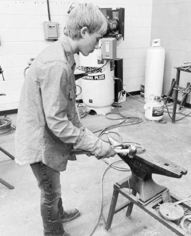 Schools out for the Summer but the learning didn’t stop for Brock Braden and Evan Fuchs. The Garden City FFA members participated in a blacksmithing workshop over last couple days learning the basic principles of blacksmithing from Mr. Gloden from Greenwood High School.