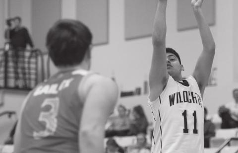 Grady's Gunnar Rivas knocks down a jumper during district action in Grady last week.