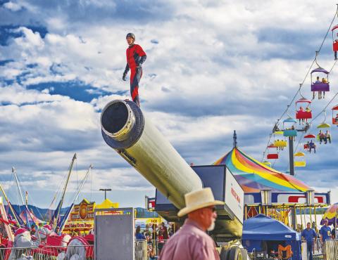 Rocketman Valencia, a human cannonball, is set to thrill crowds at the 49th annual Permian Basin Fair and Expo. He will launch into the sky and amaze crowds daily.