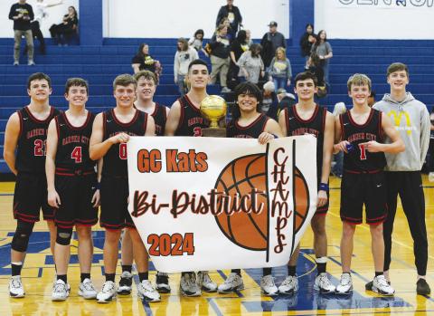 Region II Class Bi-District Champions Garden City Bearkats - Preston Dehlinger, Brik Fryar, Carson Goodwin, Jarett Fryar, Skyler Garcia, Nathan Balcazar, Levi Easterling, Presley Jost, and Texas Brinkley.