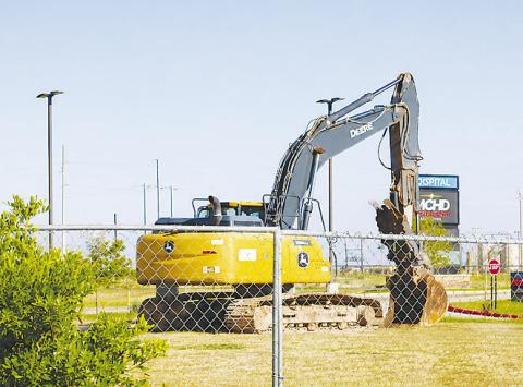 Heavy construction equipment con be found doing work at the MCHD as the ER expansion project is underway. photo courtesy of MCHD